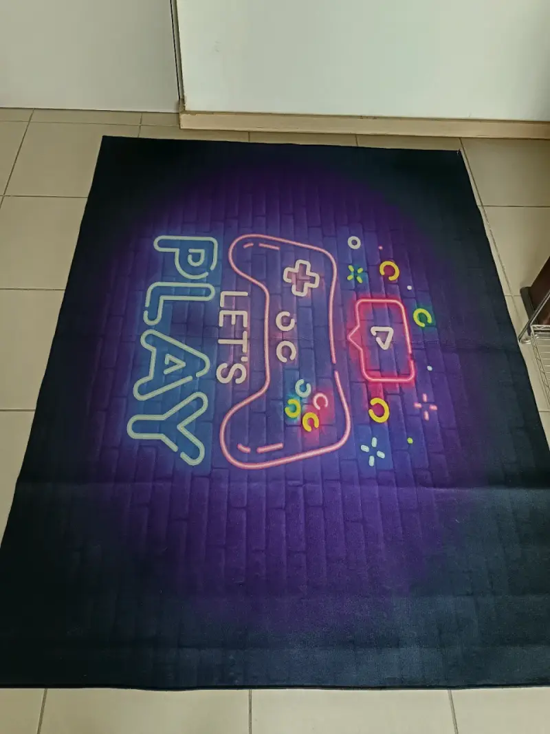 Alfombra Gamer Let's Play Diseño Neon - 3