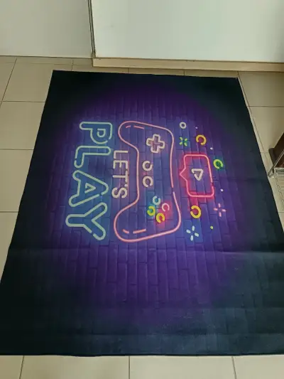 Alfombra Gamer Let's Play Diseño Neon - miniatura 3