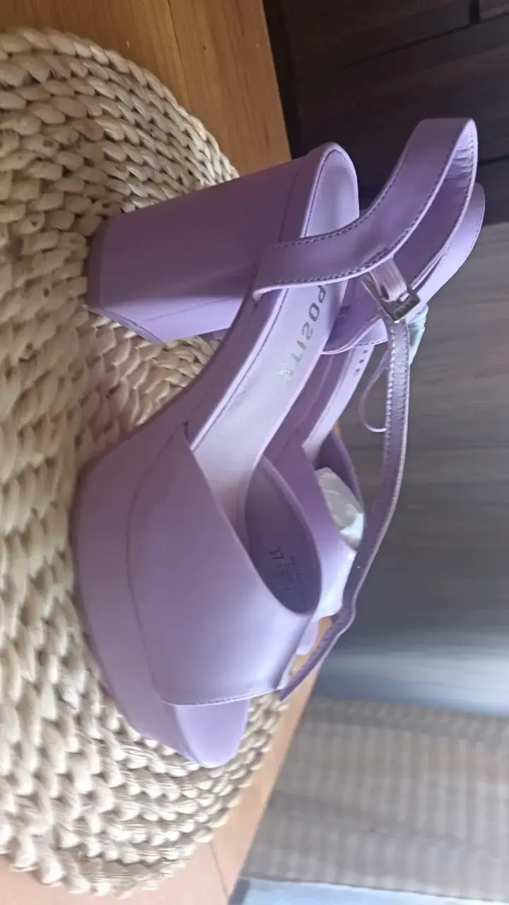 Sandalias de tacón alto lila para mujer - 2