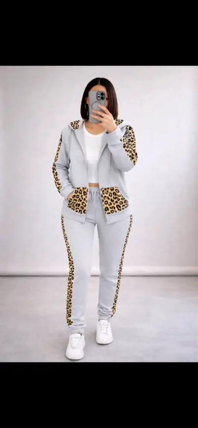 Conjunto deportivo mujer con estampado leopardo - miniatura 1