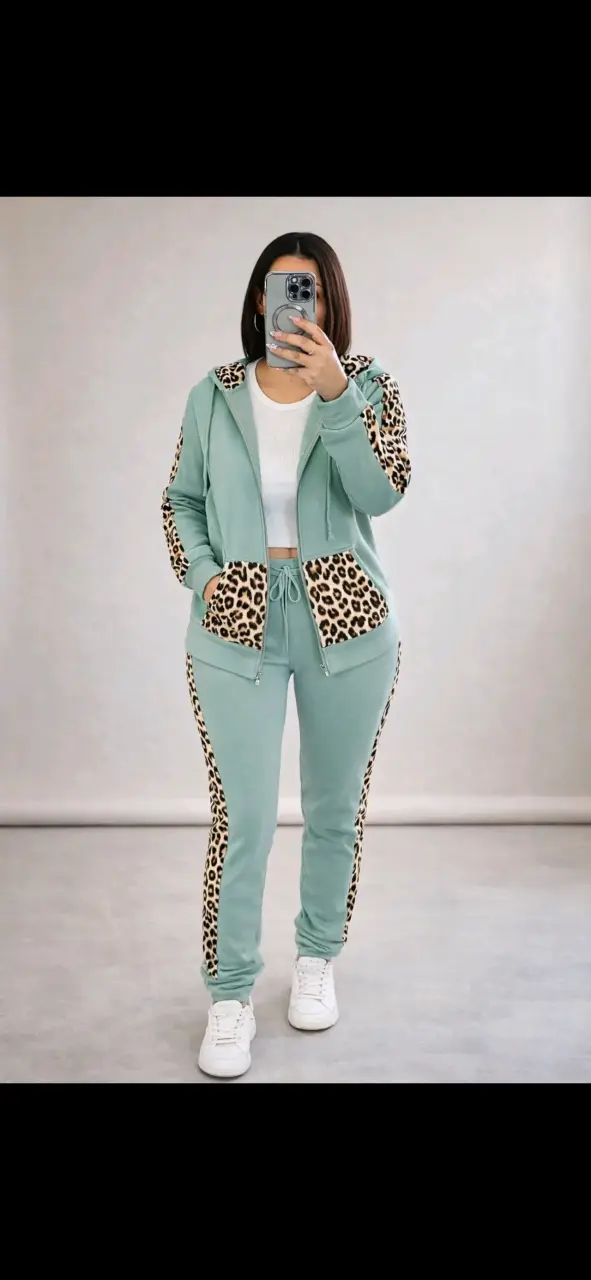 Conjunto deportivo mujer con estampado leopardo - 2