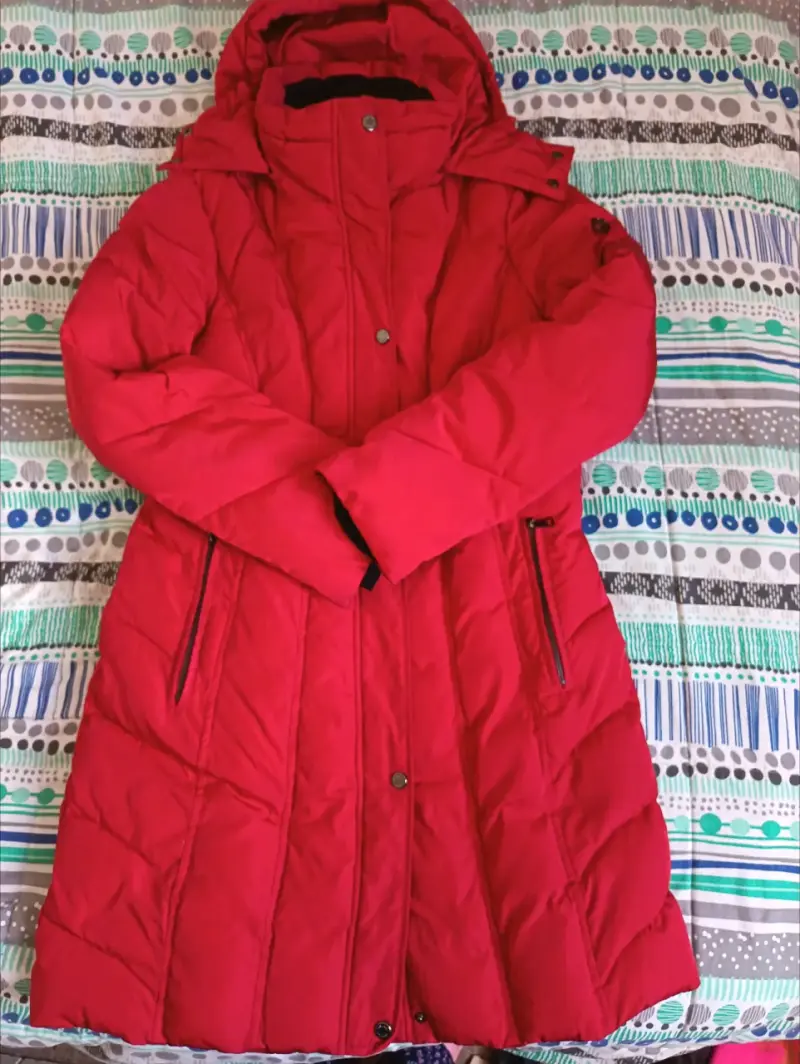 Parka largo rojo con capucha Calvin Klein - 1