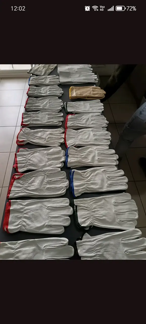 Guantes de seguridad de cuero multicolor