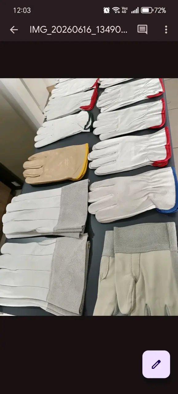 Guantes de seguridad de cuero multicolor - 4