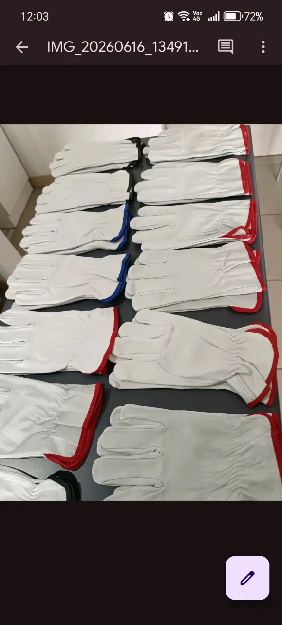 Guantes de seguridad de cuero multicolor - 5
