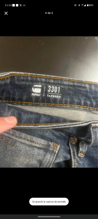 Jeans G-Star Raw 3301 Tapered Azul - miniatura 4