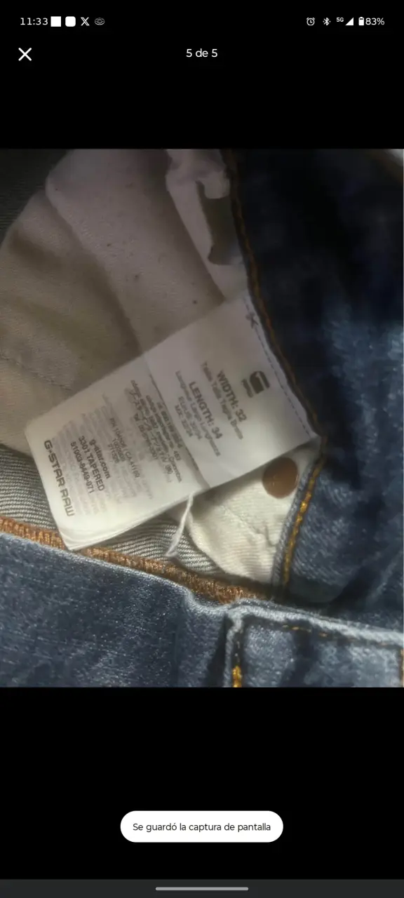 Jeans G-Star Raw 3301 Tapered Azul - 5