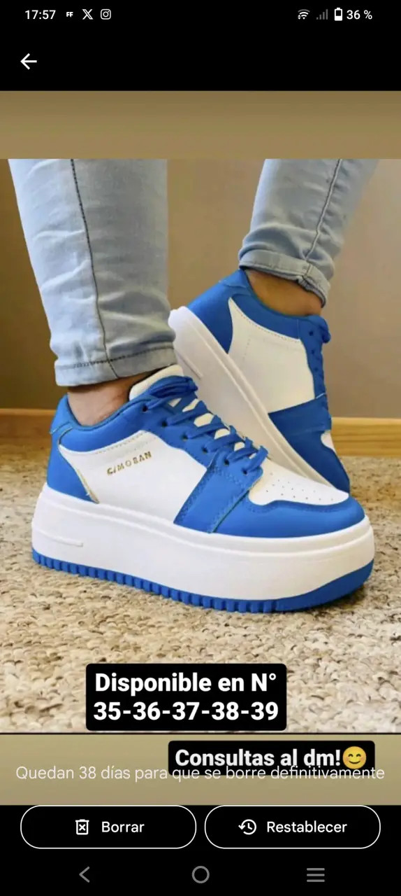 Zapatillas C/Morán celestes y blancas - 1