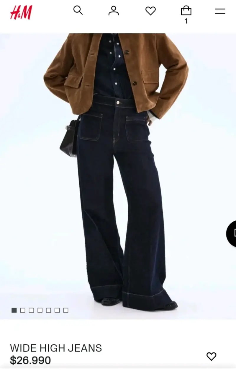 Jeans anchos de tiro alto H&M - 1
