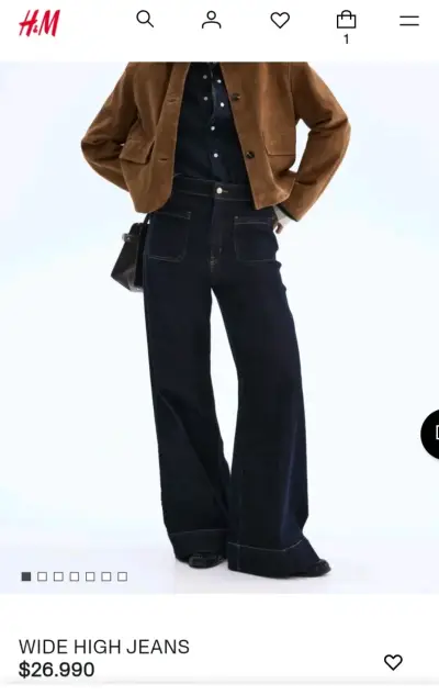 Jeans anchos de tiro alto H&M - miniatura 1