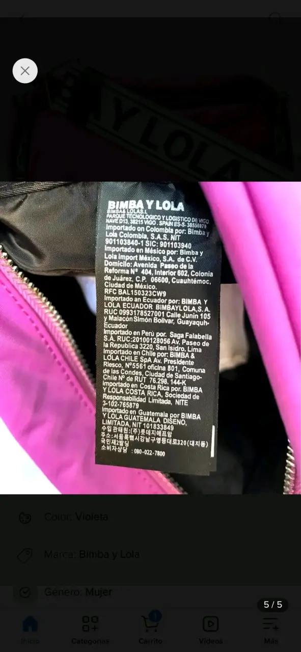 Bolso bandolera fucsia Bimba y Lola 5A - 5