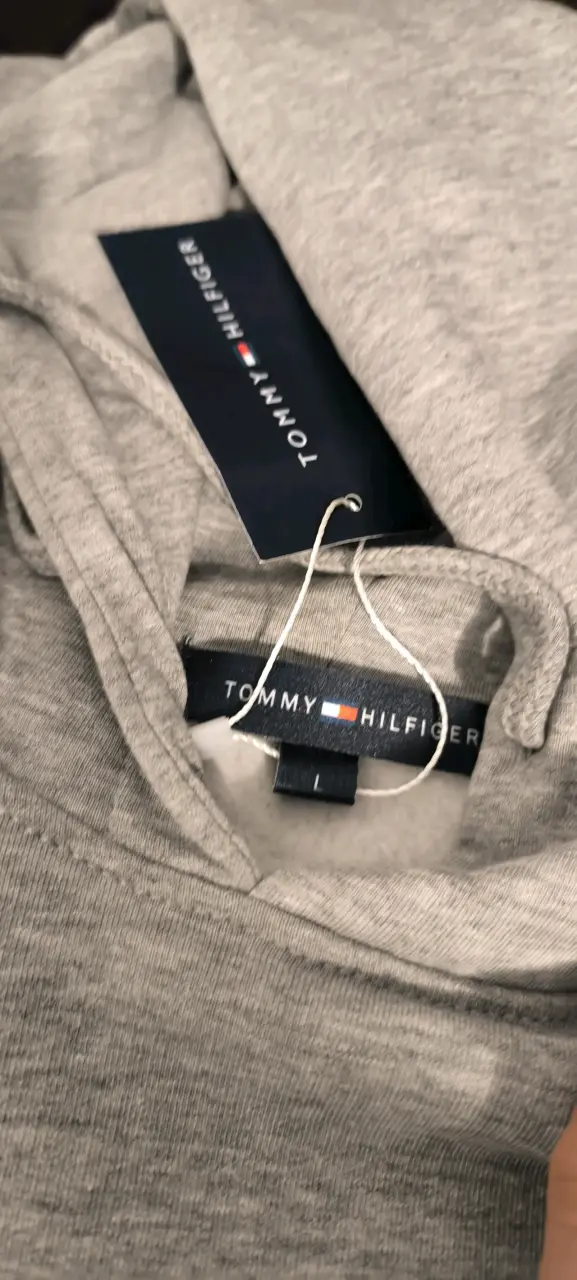 Polerón gris Tommy Hilfiger con capucha - 1