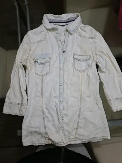 Camisa blanca de algodón - miniatura 1