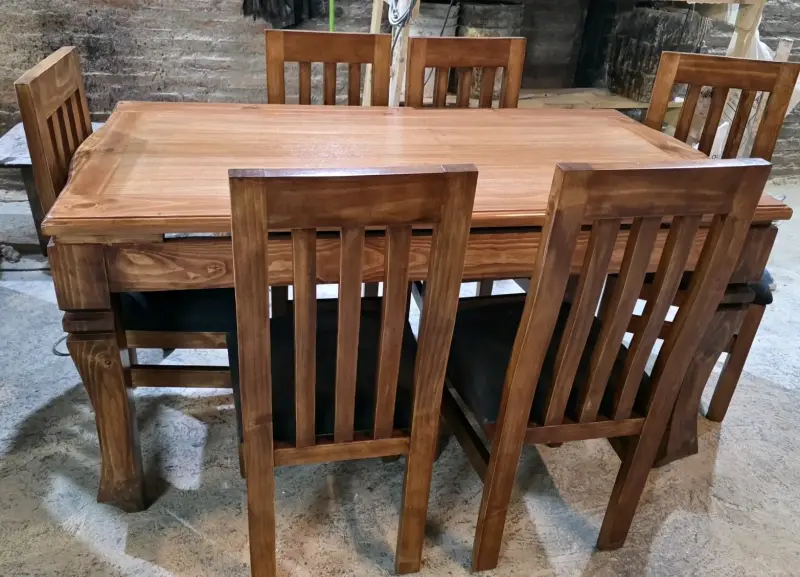 Juego de Comedor de Madera para 4,6y Personas - 4