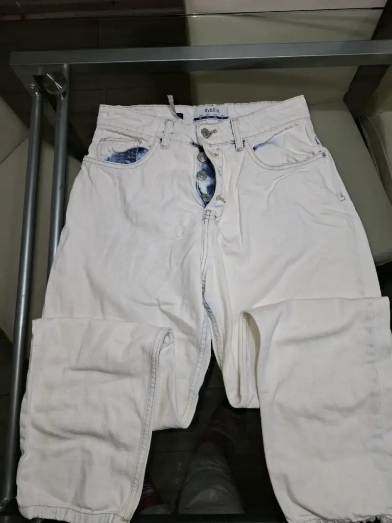 Jeans blancos de mezclilla Sybilla para mujer - 1