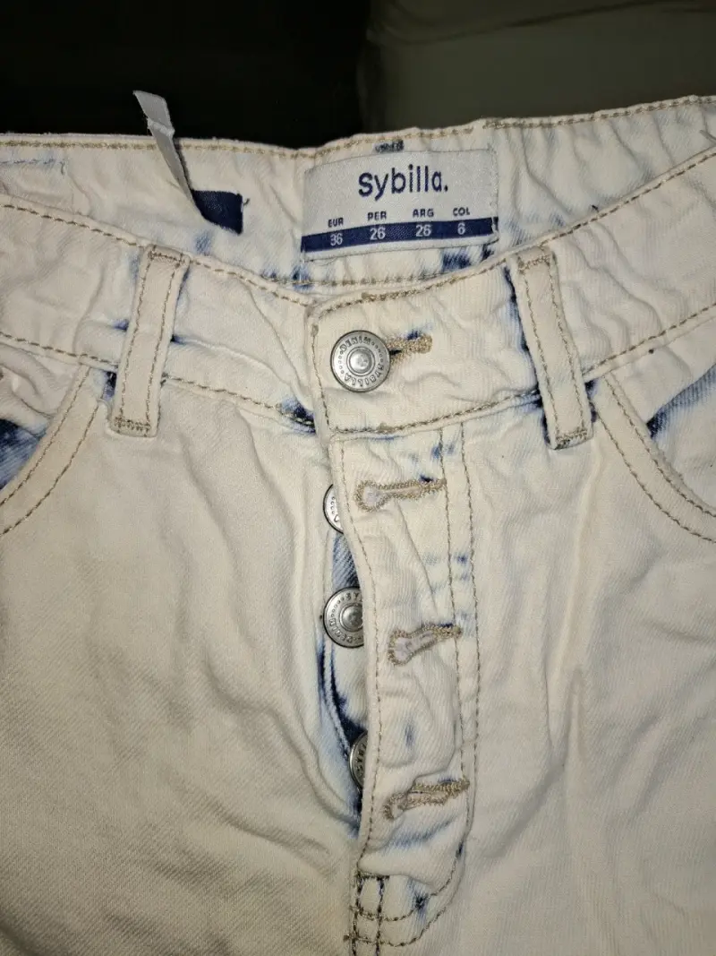 Jeans blancos de mezclilla Sybilla para mujer - 2
