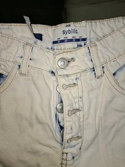 Jeans blancos de mezclilla Sybilla para mujer - miniatura 2