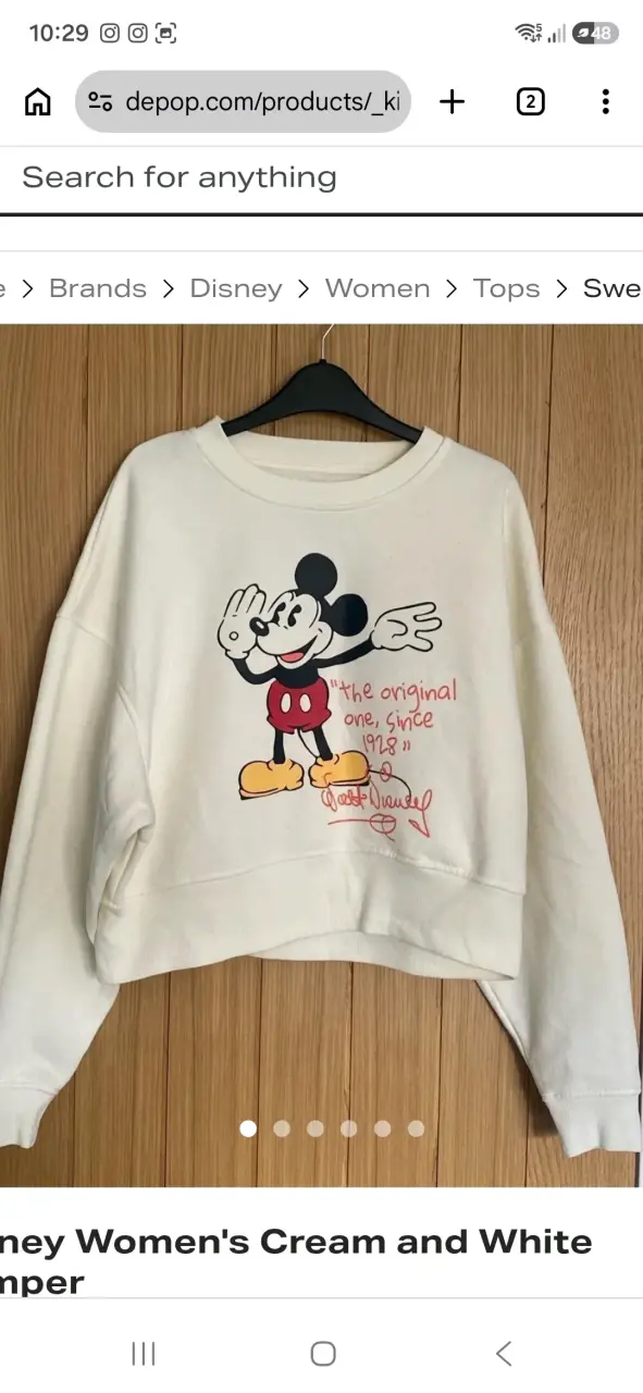 Polerón Disney Mickey Mouse color crema - 1