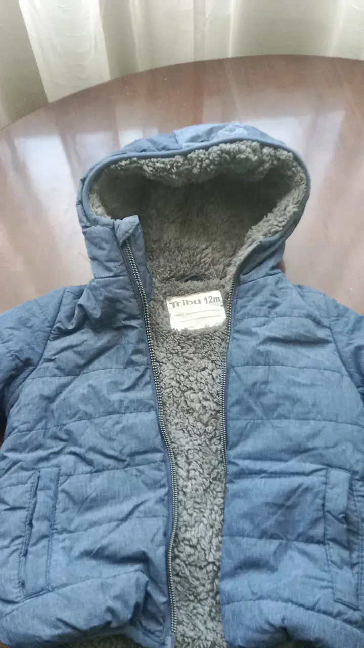 Chaqueta acolchada azul para bebé Tribu 12M - 1