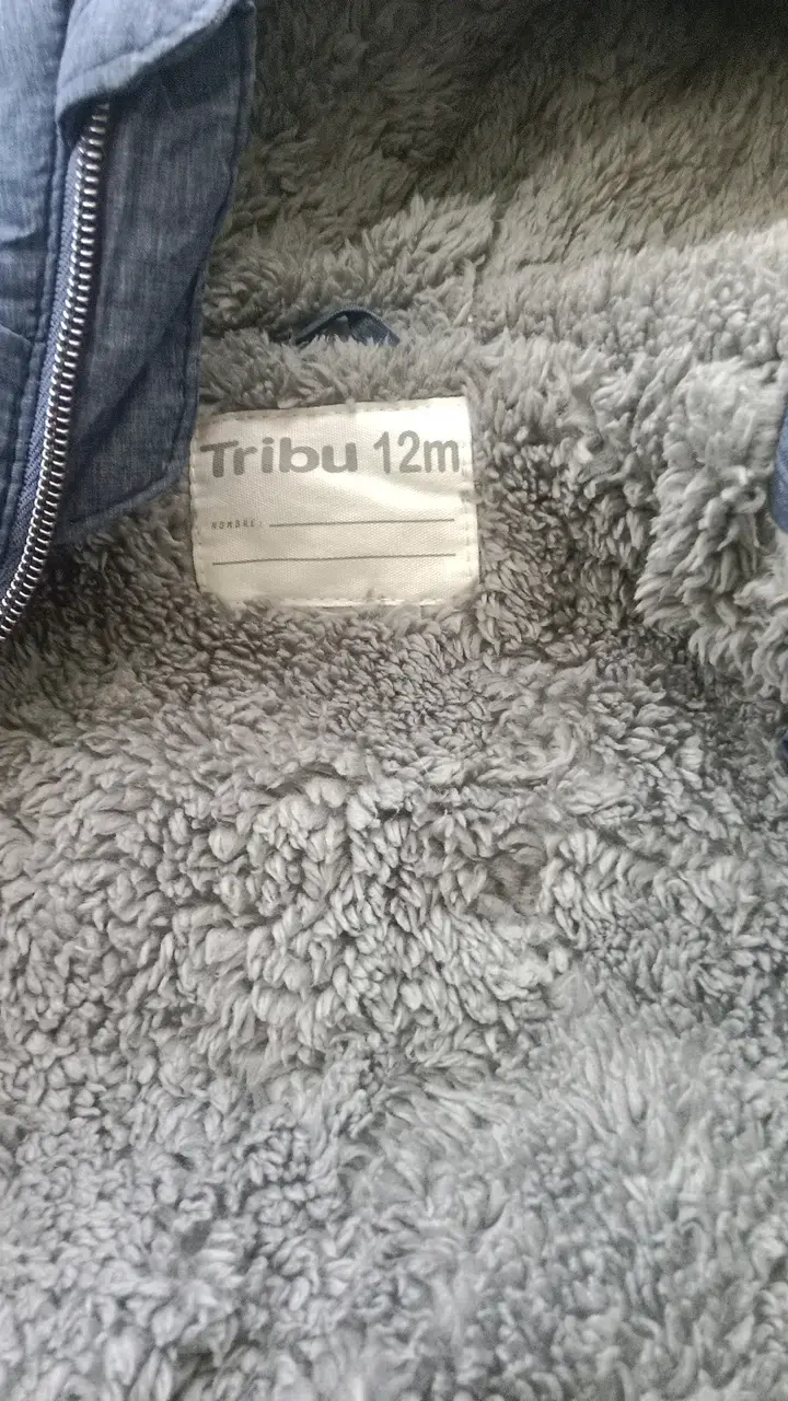 Chaqueta acolchada azul para bebé Tribu 12M - 3