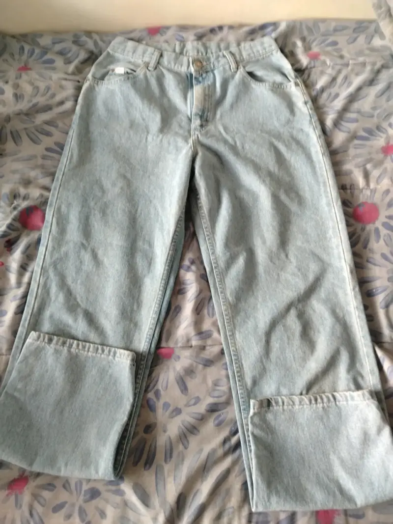 Jeans de mezclilla azul claro para mujer talla M - 1