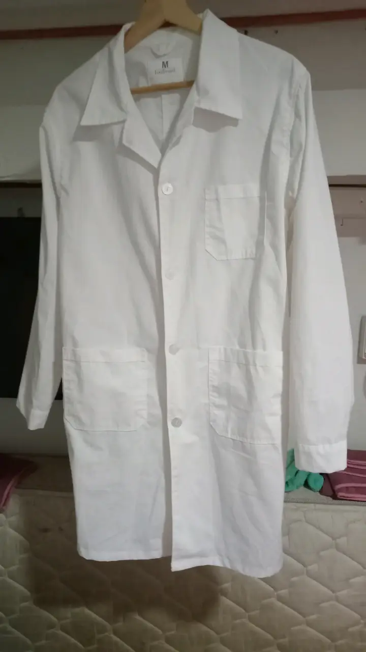 Delantal médico blanco talla M