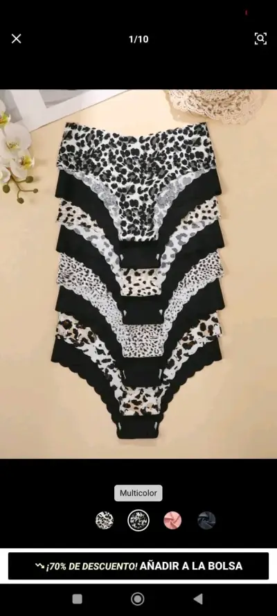 Pack de 8 calzones de animal print multicolor - miniatura 1