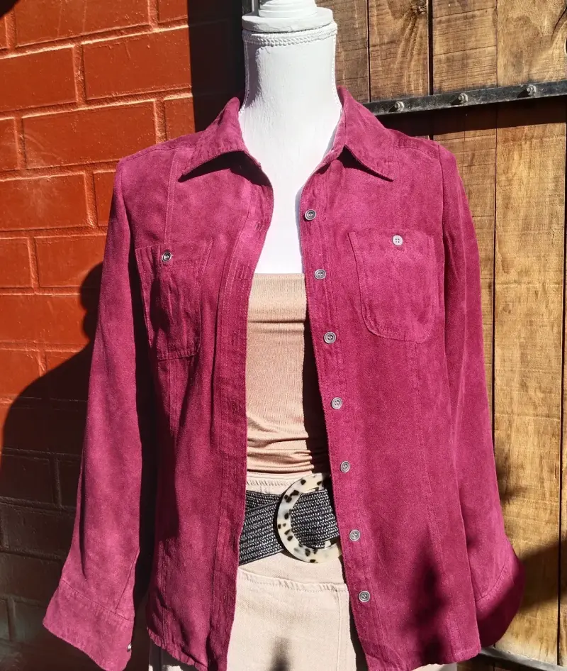 Sobrecamisa de gamuza en varios colores para mujer - 4
