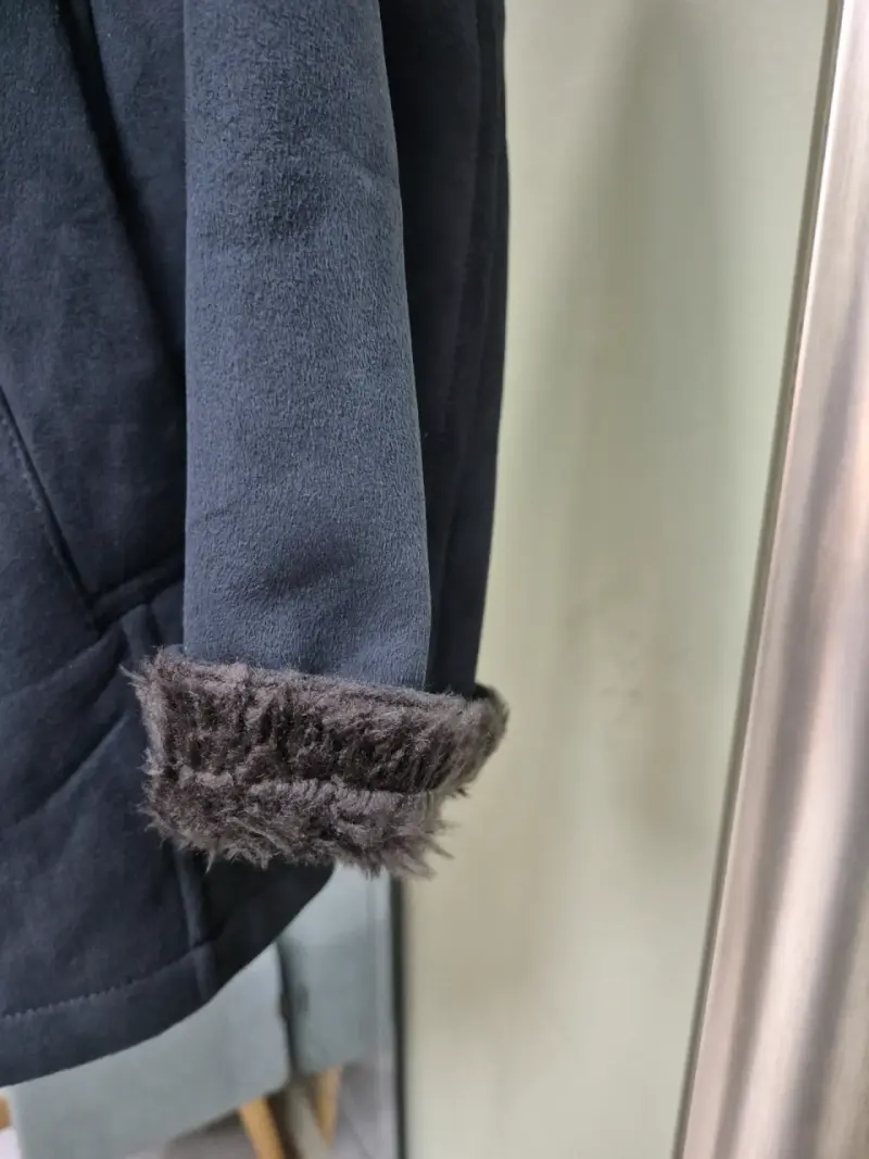 Abrigo de gamuza con forro de piel - 5