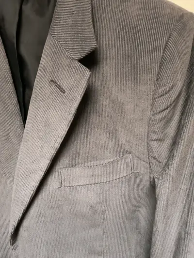 Blazer de pana gris para hombre talla 48 - miniatura 3