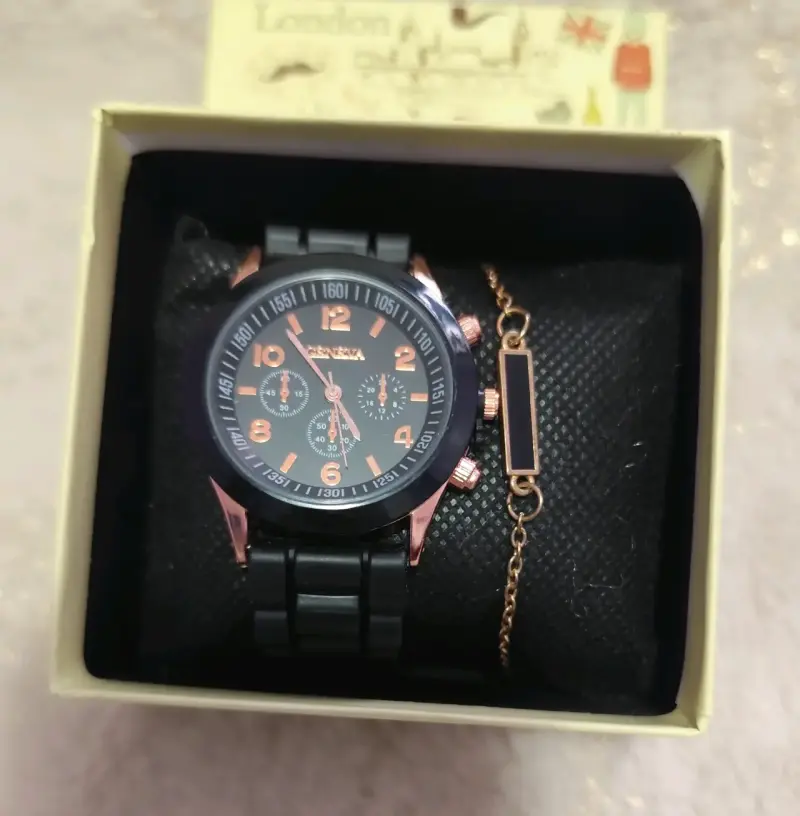 Set de relojes de pulsera con pulsera decorativa - 3