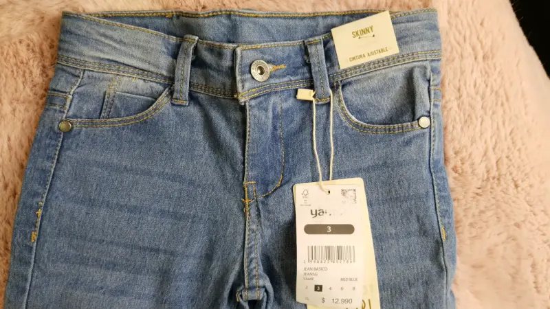 Jeans skinny azul para niña Yamp - 2