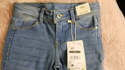 Jeans skinny azul para niña Yamp - miniatura 2
