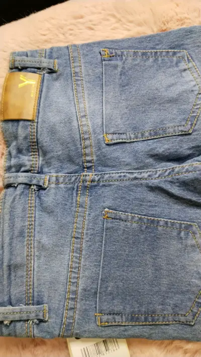Jeans skinny azul para niña Yamp - miniatura 3