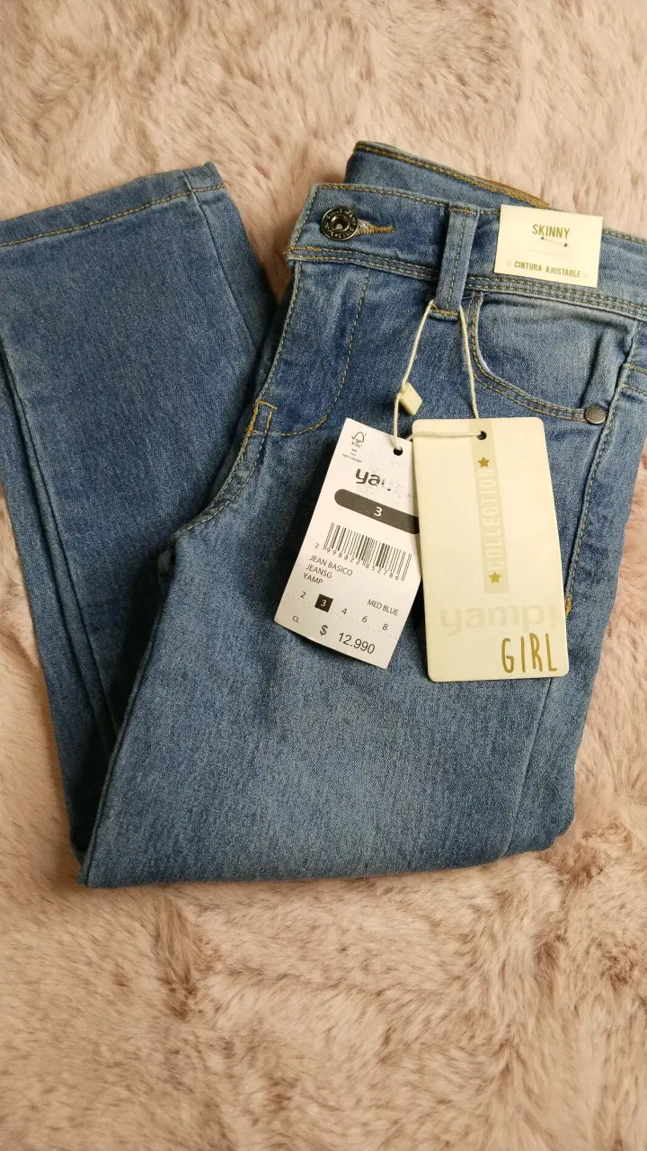 Jeans skinny azul para niña Yamp - 4