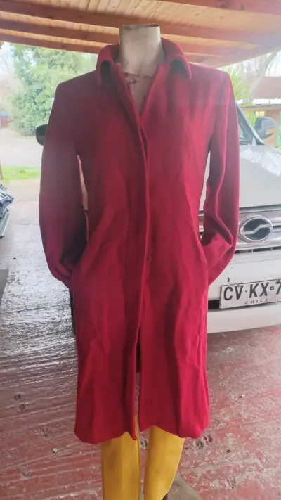 Abrigo rojo mujer Zara elegante - miniatura 1