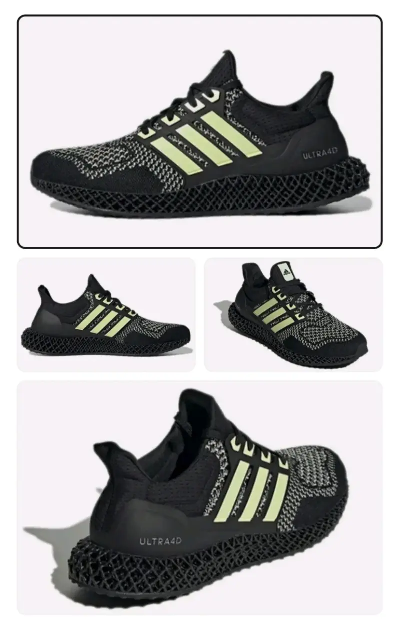 Zapatillas deportivas Adidas Ultra 4D negras y amarillas - 5