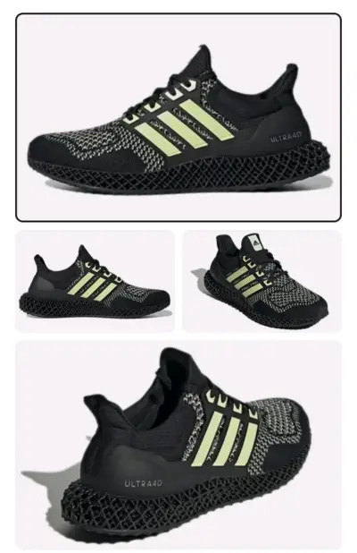 Zapatillas deportivas Adidas Ultra 4D negras y amarillas - miniatura 5