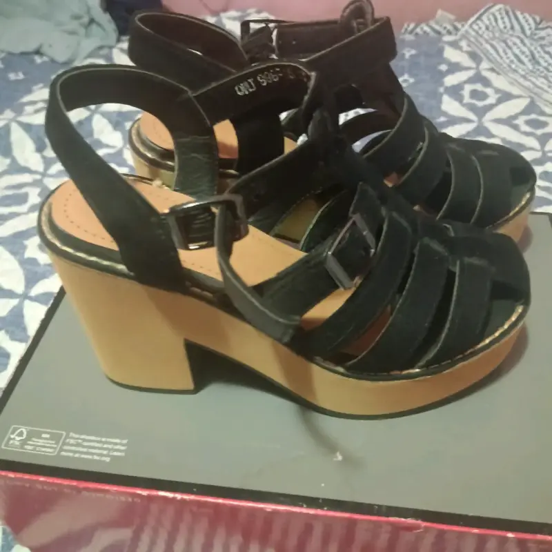 Sandalias de tacón alto negras talla 37 - 1