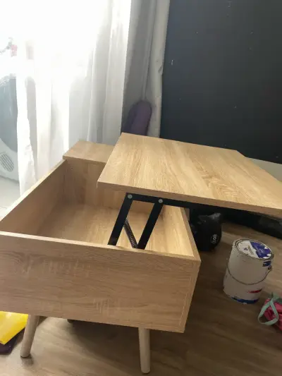 Mesa de centro elevable de madera clara - miniatura 3