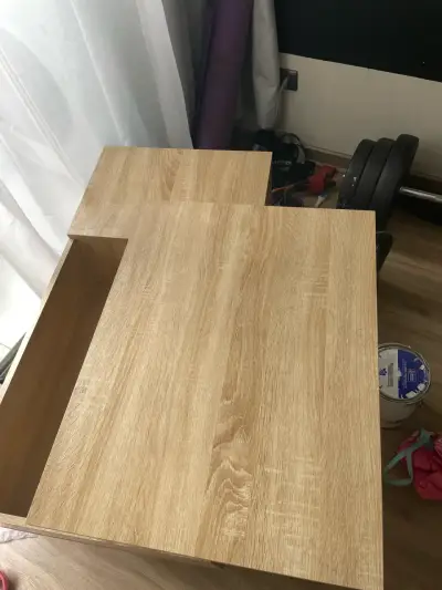 Mesa de centro elevable de madera clara - miniatura 4
