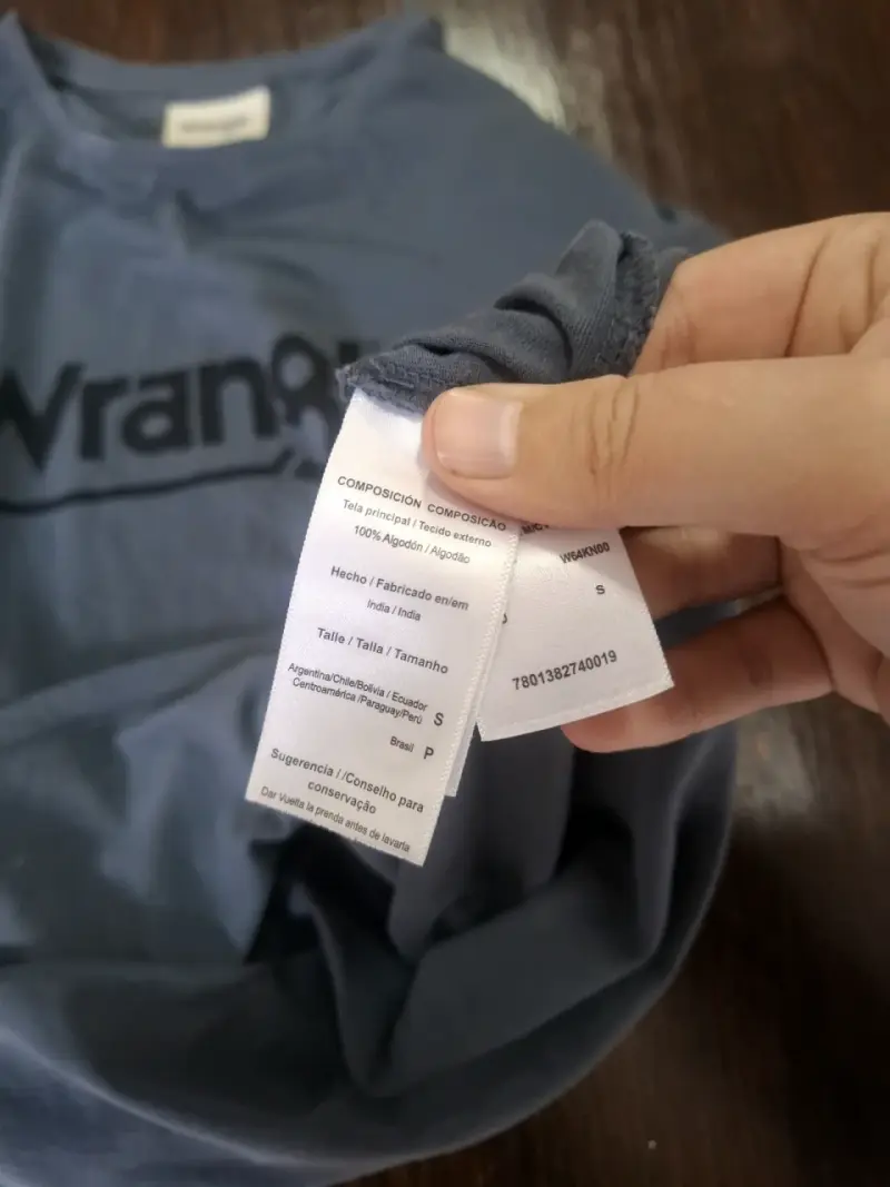 Polera Wrangler azul de algodón para hombre - 4