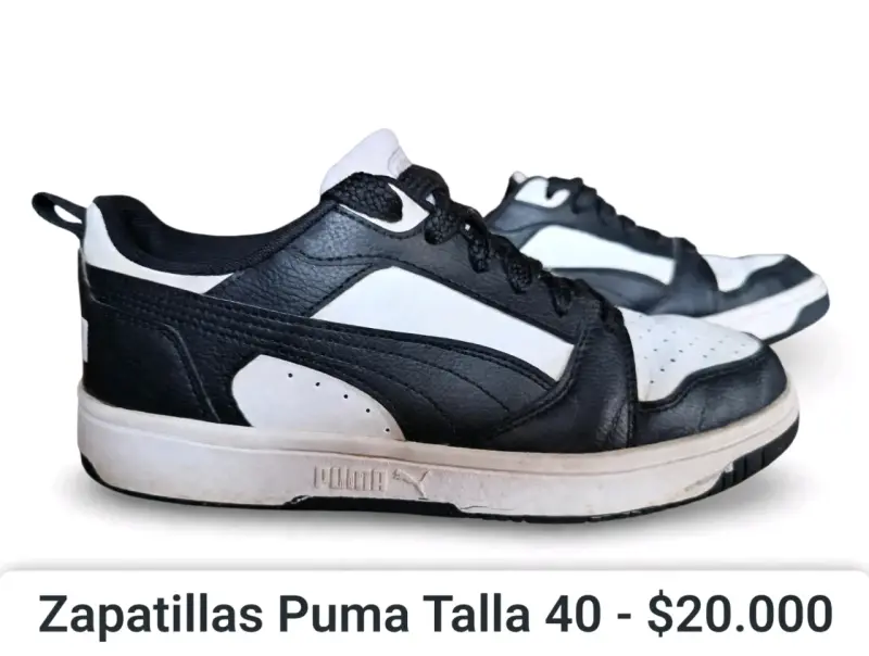 Zapatillas Puma negras y blancas talla 40 - 3