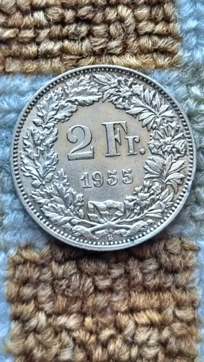 Moneda Suiza de Plata, 2 Francos 1955 - miniatura 1