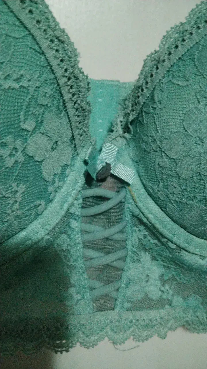 Sostén de encaje verde con soporte - 3