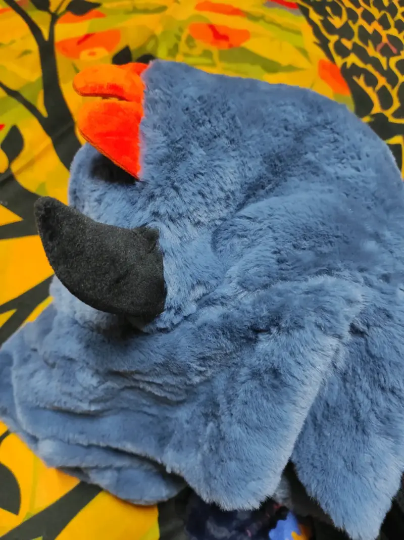 Gorro bufanda de peluche azul con diseño de monstruo - 4