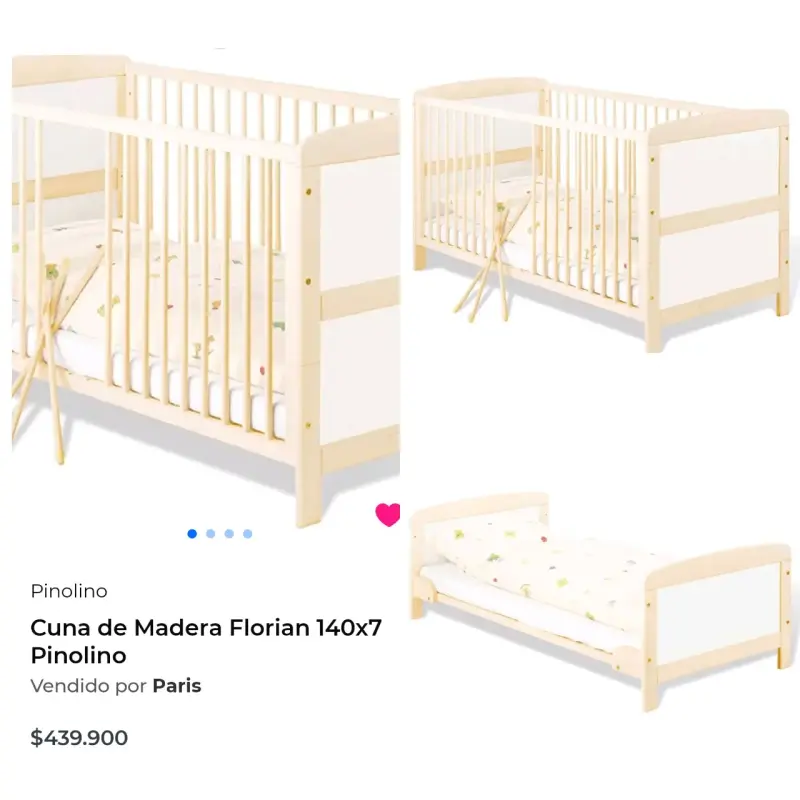 Cuna de madera ajustable Pinolino Florian - 1