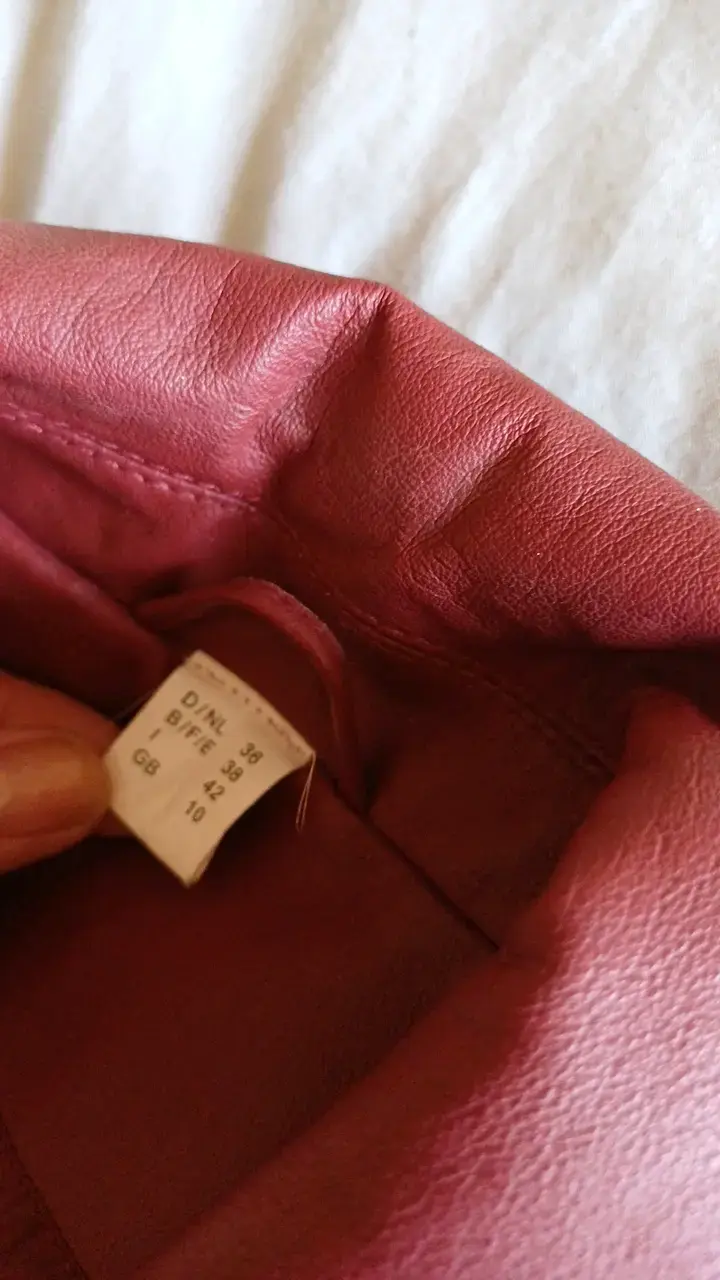 Abrigo de cuero rojo para mujer talla 40 - 4