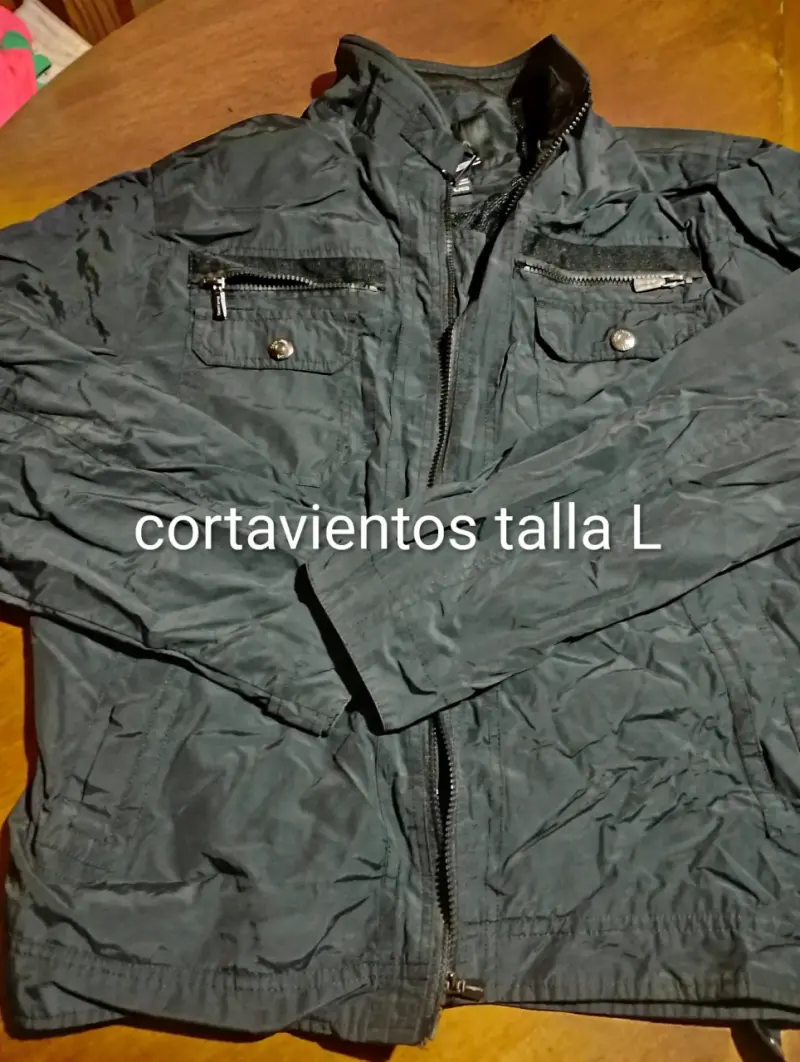 Cortavientos negro talla L para hombre
