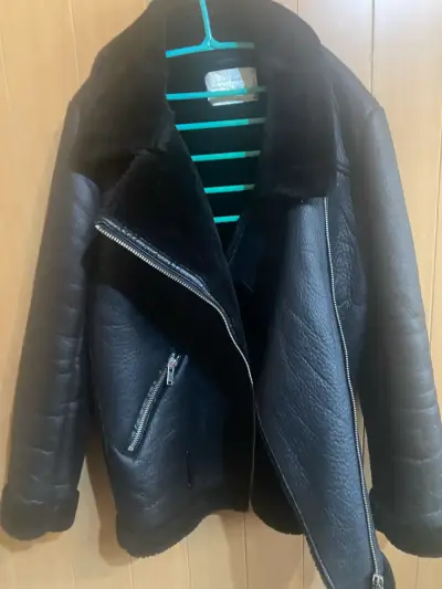 Chaqueta de cuero negra Zara Woman - miniatura 1